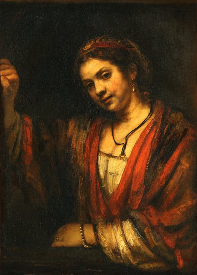 Jeune femme à la porte ouverte - Rembrandt