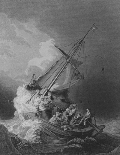 Le Christ dans la tempête (gravure) - Rembrandt Harmensz. van Rijn (after)