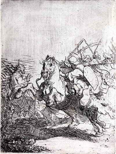 Un Combat de Cavalerie - Rembrandt Harmensz. van Rijn