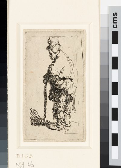 Mendiant appuyé sur un bâton, vers 1630 - Rembrandt van Rijn