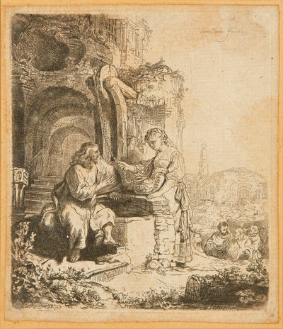 Christ et la femme de Samarie, parmi les ruines - Rembrandt Harmensz. van Rijn
