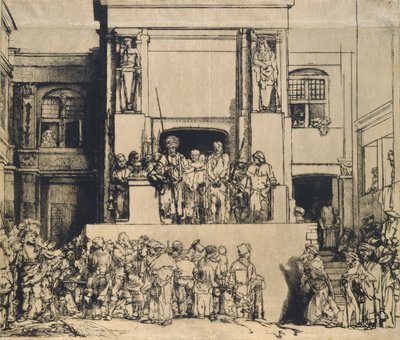 Le Christ présenté au peuple : plaque oblongue - Rembrandt van Rijn