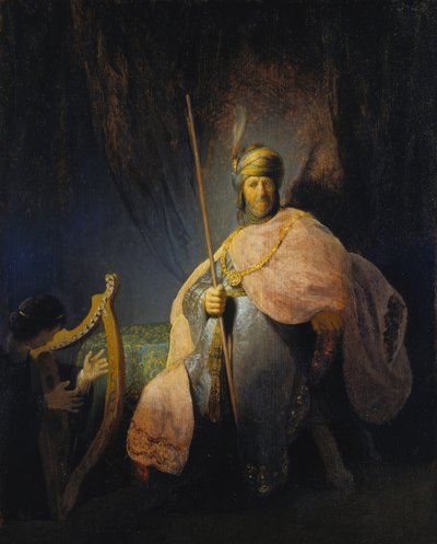 David jouant de la harpe devant Saül, vers 1630-31 - Rembrandt Harmensz. van Rijn