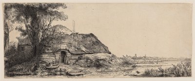 Paysage avec un cottage et un grand arbre - Rembrandt Harmensz. van Rijn
