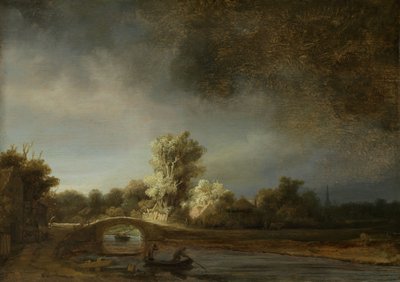 Paysage avec un pont de pierre - Rembrandt van Rijn