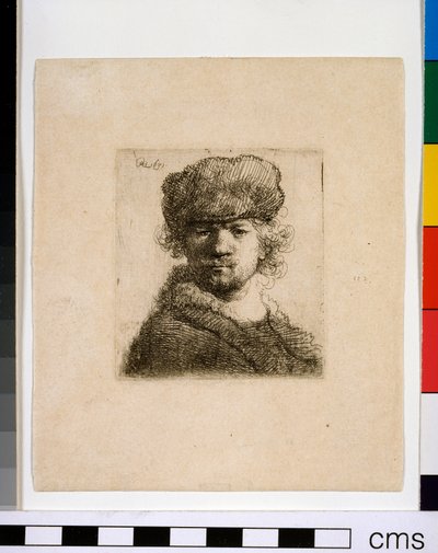 Autoportrait avec un bonnet de fourrure épais - Rembrandt van Rijn