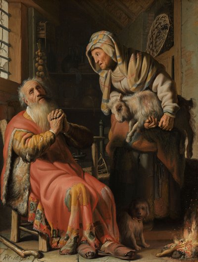 Tobie et Anna avec le Chevreau - Rembrandt van Rijn
