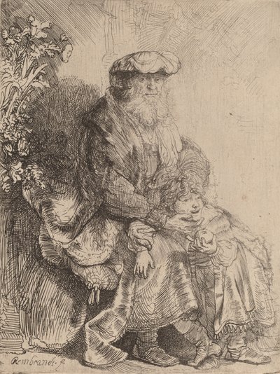 Abraham caressant Isaac, vers 1637 - Rembrandt van Rijn