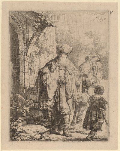 Abraham Chassant Agar et Ismaël - Rembrandt van Rijn