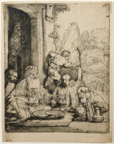 Abraham recevant les anges - Rembrandt van Rijn