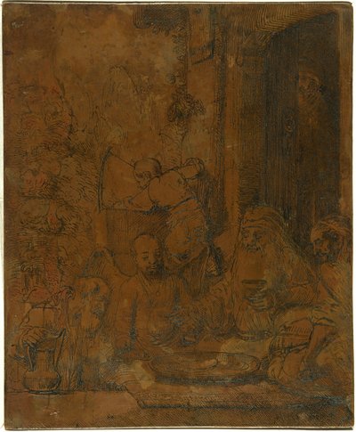 Abraham recevant les anges [recto] - Rembrandt van Rijn