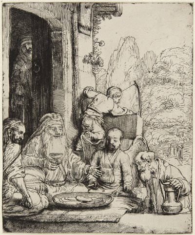 Abraham recevant les anges - Rembrandt van Rijn