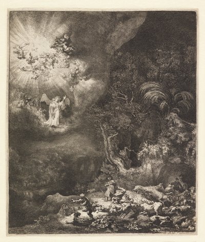 Annonciation aux bergers - Rembrandt van Rijn