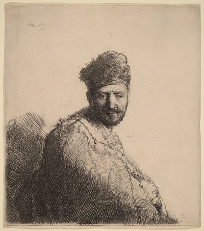 Homme barbu, coiffé d