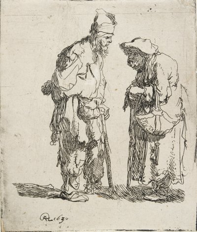 Mendiant et mendiante conversant, 1630 - Rembrandt van Rijn