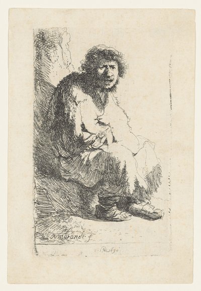 Mendiant assis sur une berge, 1630 - Rembrandt van Rijn