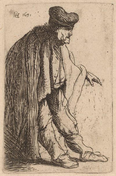 Mendiant avec la main gauche tendue - Rembrandt van Rijn