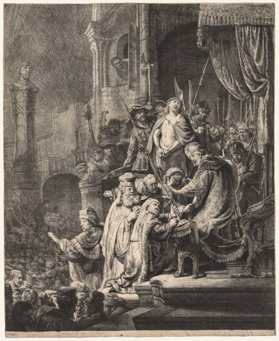 Le Christ devant Pilate : Grande Planche - Rembrandt van Rijn