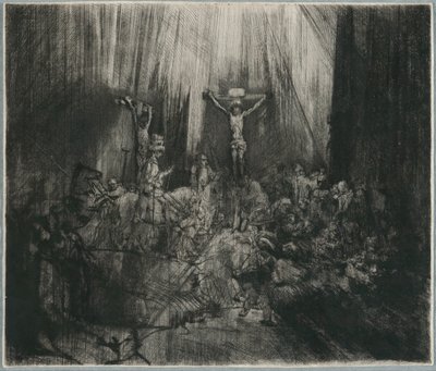 Le Christ crucifié entre les deux voleurs : "Les trois croix" - Rembrandt van Rijn