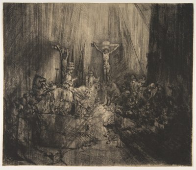 Christ crucifié entre les deux voleurs : Les trois croix - Rembrandt van Rijn