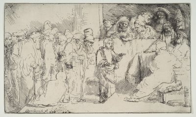 Christ disputant avec les docteurs, une esquisse - Rembrandt van Rijn