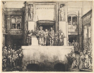 Le Christ présenté au peuple: Plaque oblongue - Rembrandt van Rijn