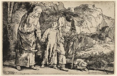 Le Christ revenant du temple avec ses parents - Rembrandt van Rijn