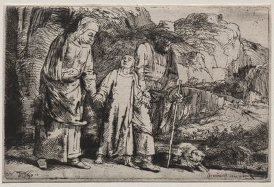 Le Christ revenant du temple avec ses parents - Rembrandt van Rijn