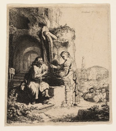 Le Christ et la femme de Samarie parmi les ruines - Rembrandt van Rijn
