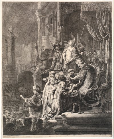 Jésus devant Pilate : grande planche - Rembrandt van Rijn