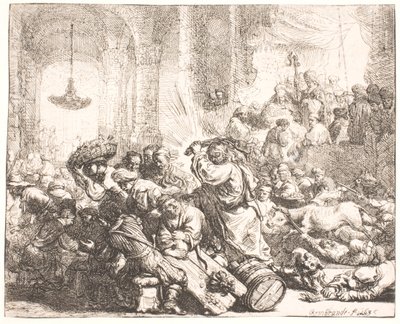 Christ chassant les marchands du temple - Rembrandt van Rijn