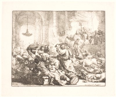 Christ chassant les marchands du temple - Rembrandt van Rijn