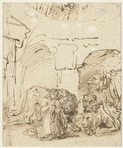 Daniel dans la fosse aux lions - Rembrandt van Rijn
