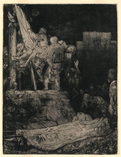 Descente de croix à la lumière des torches - Rembrandt van Rijn