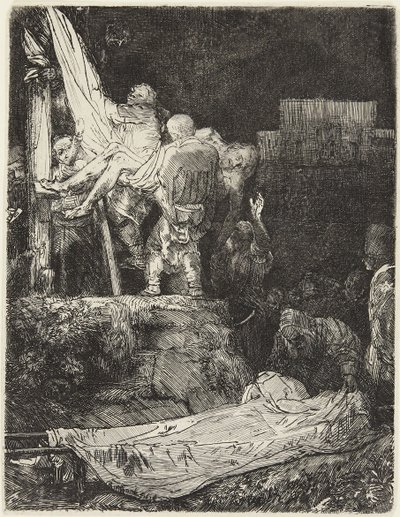 La Descente de croix à la lueur des torches - Rembrandt van Rijn