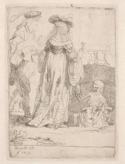Le jeune couple et la mort - Rembrandt van Rijn