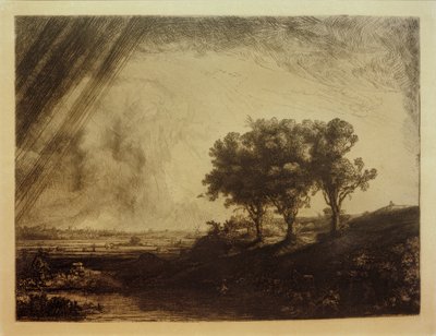 Le paysage avec les trois arbres - Rembrandt van Rijn