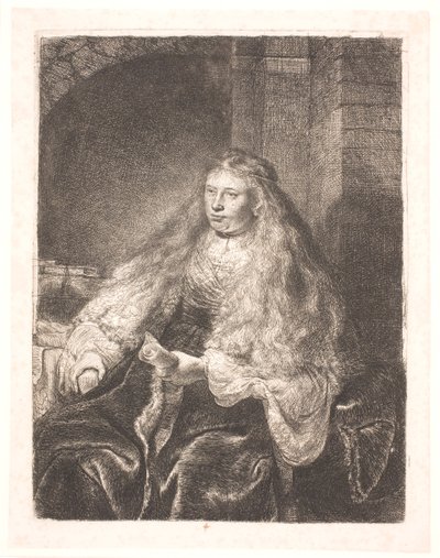 Fille aux cheveux tombant sur les épaules (la "grande mariée juive") - Rembrandt van Rijn