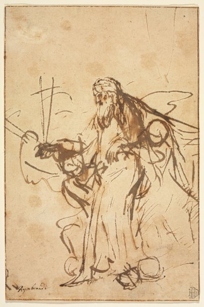 Dieu le Père soutenu par des anges - Rembrandt van Rijn