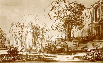 Dieu le Père apparaît à Abraham - Rembrandt van Rijn