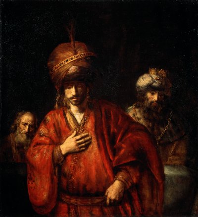 Haman reconnaît son destin David et Urie - Rembrandt van Rijn