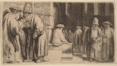 Les Juifs à la synagogue - Rembrandt van Rijn