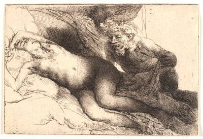 Jupiter et Antiope : la plus grande plaque - Rembrandt van Rijn