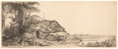 Paysage avec une Chaumière et un Grand Arbre - Rembrandt van Rijn