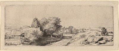 Paysage avec un laitier - Rembrandt van Rijn