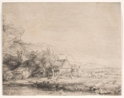 Paysage avec une vache qui s