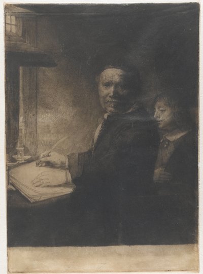 Lieven Willemsz. van Coppenol, maître-lettrier : la petite planche - Rembrandt van Rijn