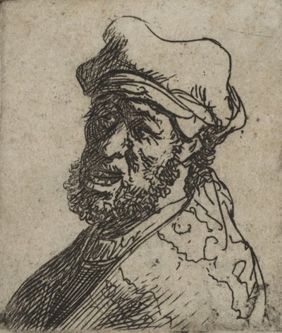 Homme criant, trois-quarts gauche : buste, vers 1629 - Rembrandt van Rijn
