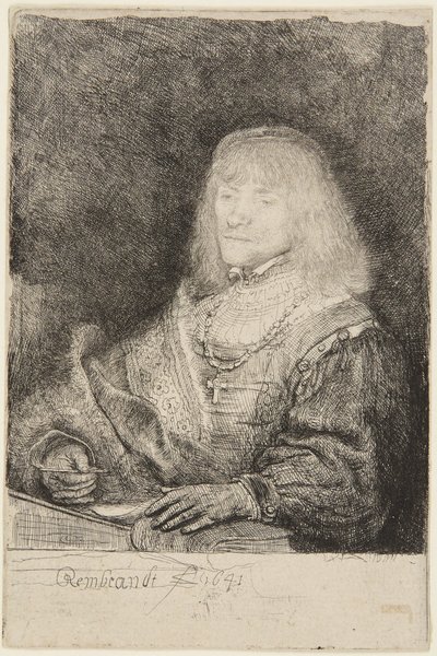 Homme avec un crucifix et une chaîne - Rembrandt van Rijn