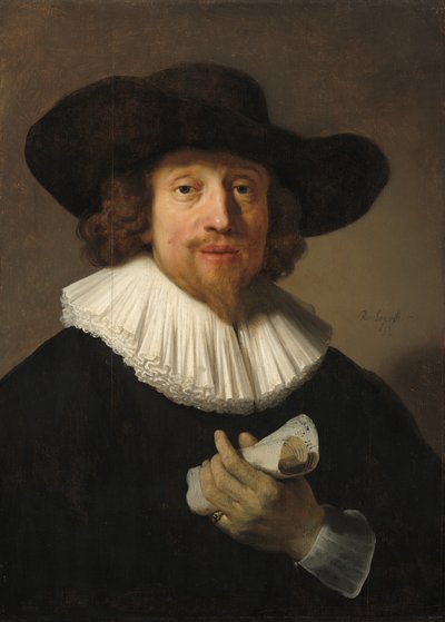 Homme avec une feuille de musique - Rembrandt van Rijn